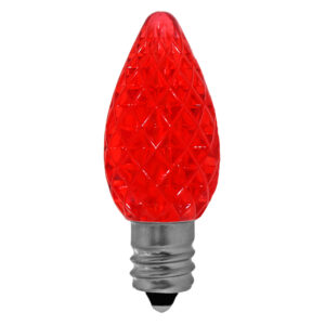 C7 LED Faceted Red Bulb in 120V E12