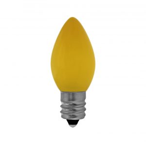 C7 Led Replacement Bulbs Opaque Yellow in 120V E12
