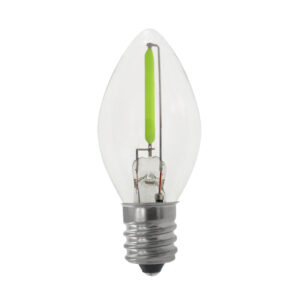 LED C7 Light Bulbs C7 Clear Glass Green in 120V E12