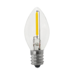 LED Filament C7 Night Light Bulb Clear Glass Yellow in 120V E12