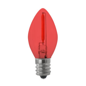 LED C7 Light Bulbs Red Glass in 120V E12