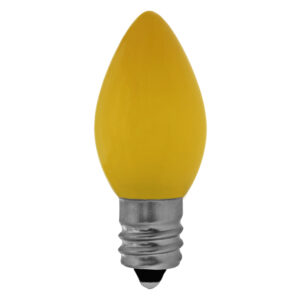 C7 Led Replacement Bulbs Opaque Yellow in 120V E12
