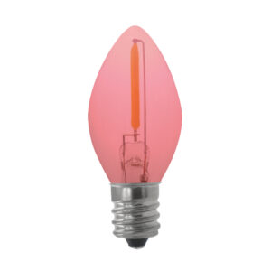 C7 Base LED Light Bulb Pink Glass in 120V E12