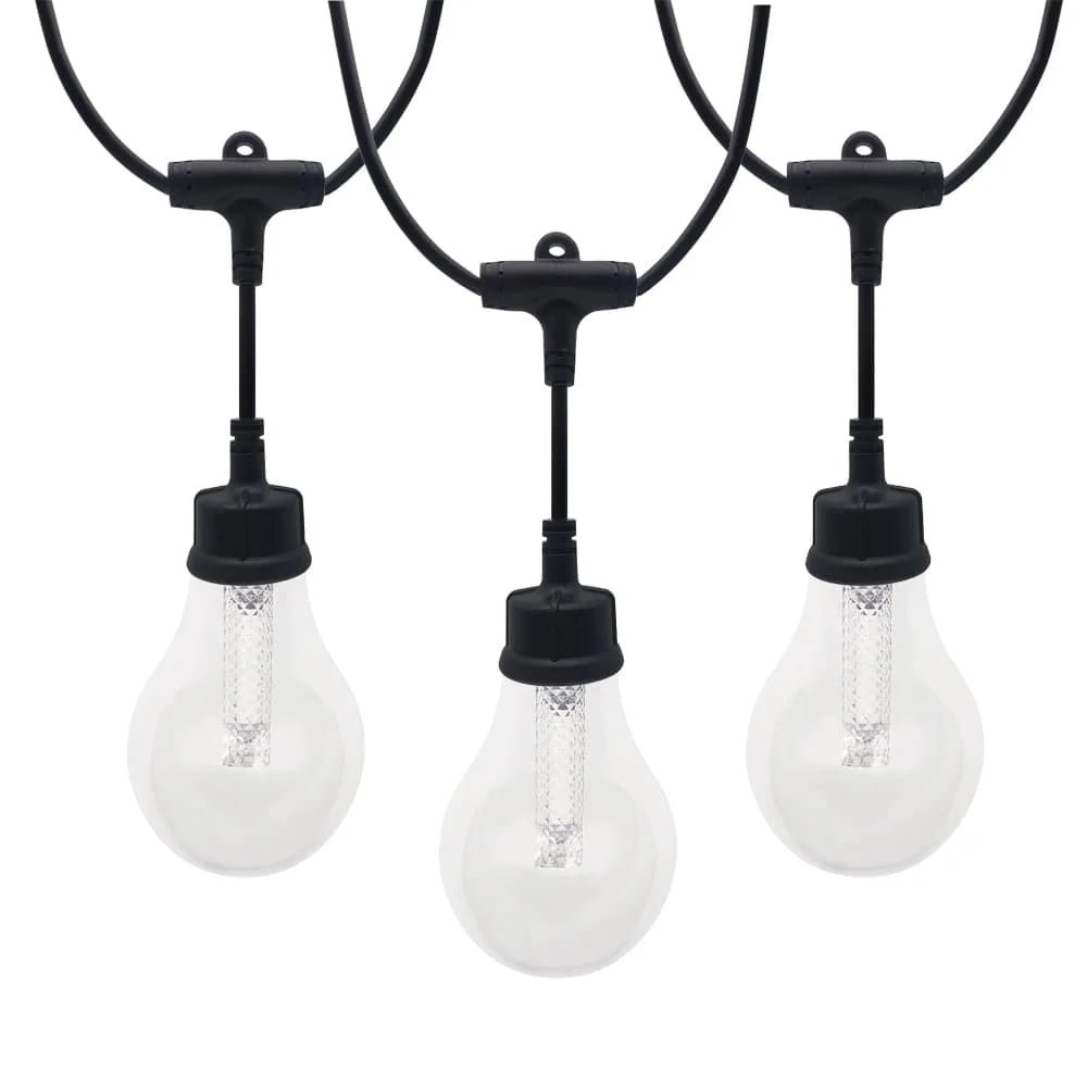 Commercial 30ft RGBW LED string lights with A19 plastic bulbs for outdoor wholesale