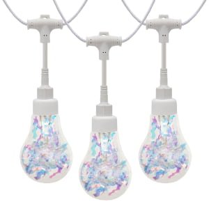 Commercial IP65 waterproof A19 string lights with rainbow reflective strips for outdoor decor