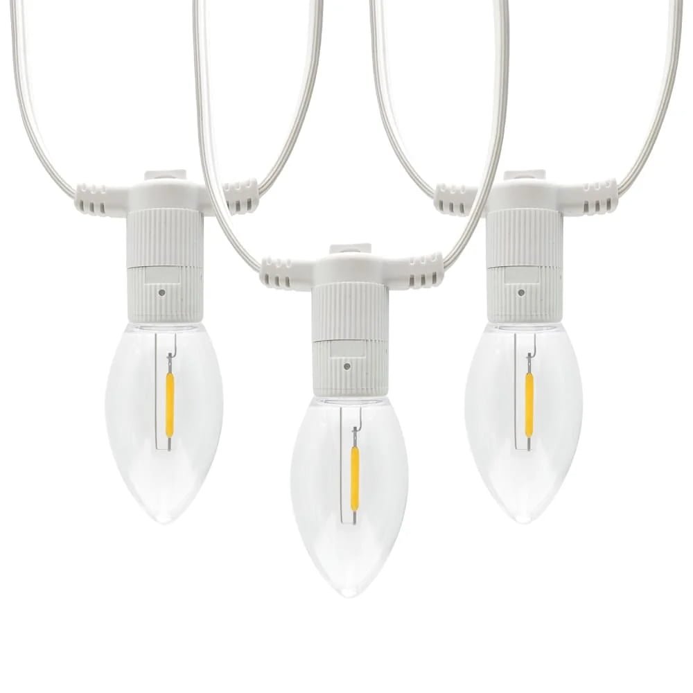 Commercial 120V C9 clear filament LED string lights warm white for wholesale holiday decor