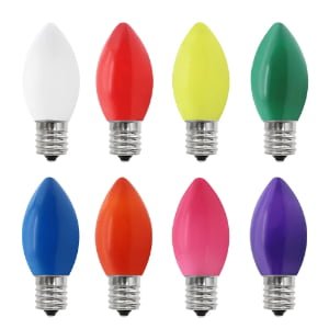 Wholesale opaque colored C9 E17 0.6W LED replacement bulbs for holiday string lights