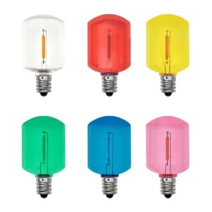 Wholesale transparent colored cube LED filament E12 bulbs for decorative string lights