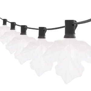 Commercial waterproof maple leaf RGB LED string lights with plastic bulbs