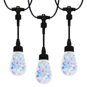 High-brightness S14 RGB string lights with rainbow reflective internal strips for waterproof outdoor decor