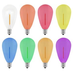Wholesale transparent colored S14 E12 LED filament bulbs for festive string lights