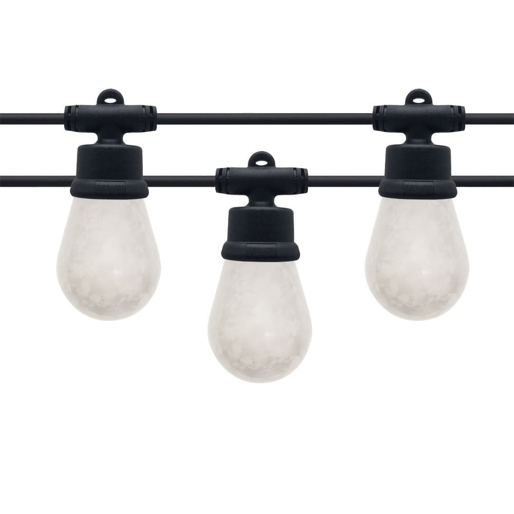 Commercial S14 opal RGBW LED string lights 30ft flat wire for permanent outdoor wholesale