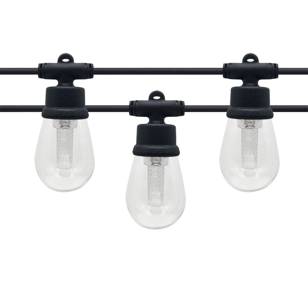 Commercial S14 crystal RGBW LED string lights 30ft flat wire for outdoor wholesale