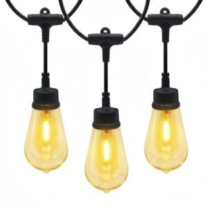 ST48 commercial LED meteor shower pendant lights with light guide pillars for outdoor bistro decor