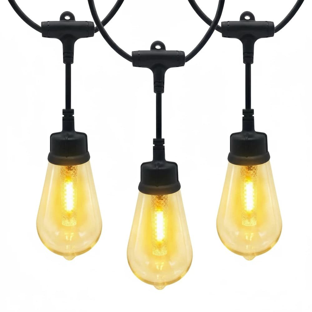 ST48 commercial LED meteor shower pendant lights with light guide pillars for outdoor bistro decor