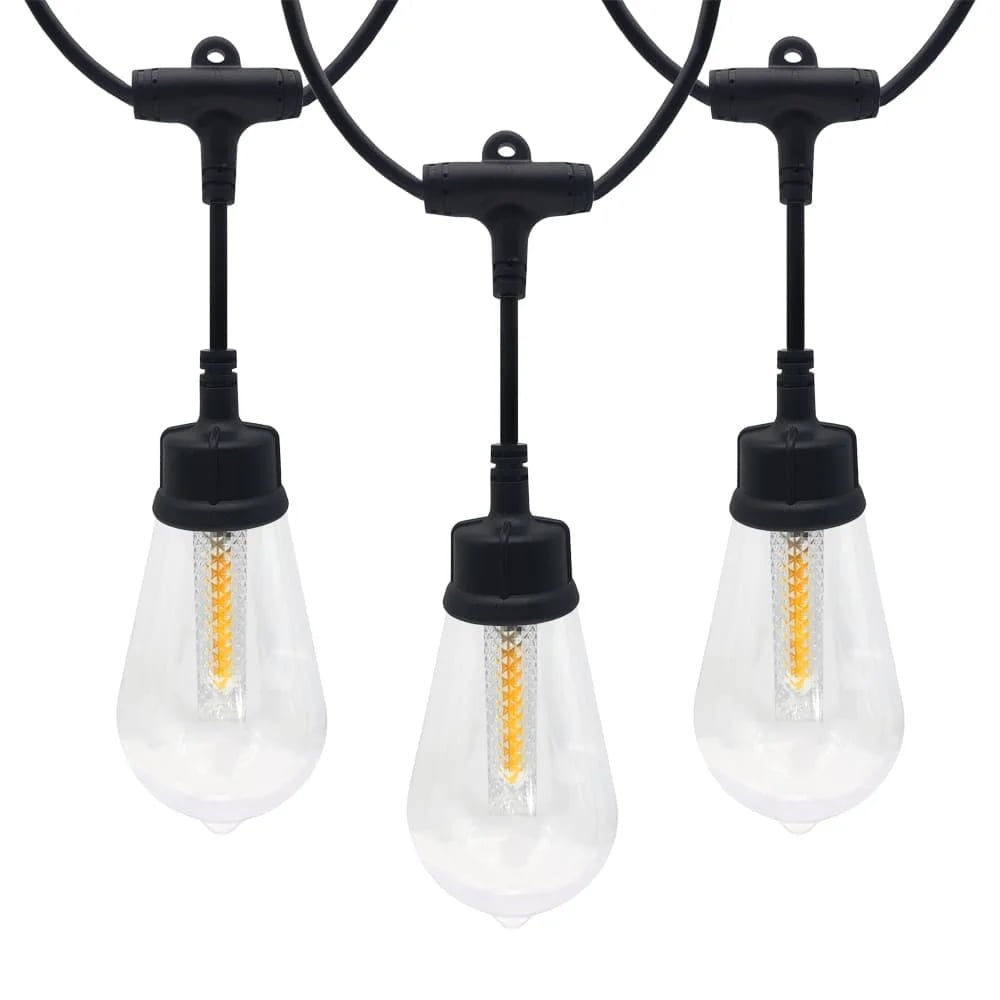 Commercial ST48 LED meteor rain cascading string lights warm white for outdoor events