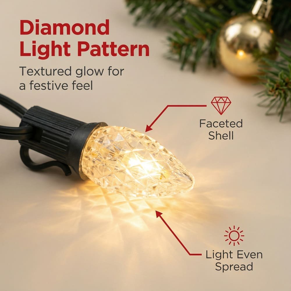 Wholesale commercial grade C7 faceted LED bulbs E12 base warm white shatterproof