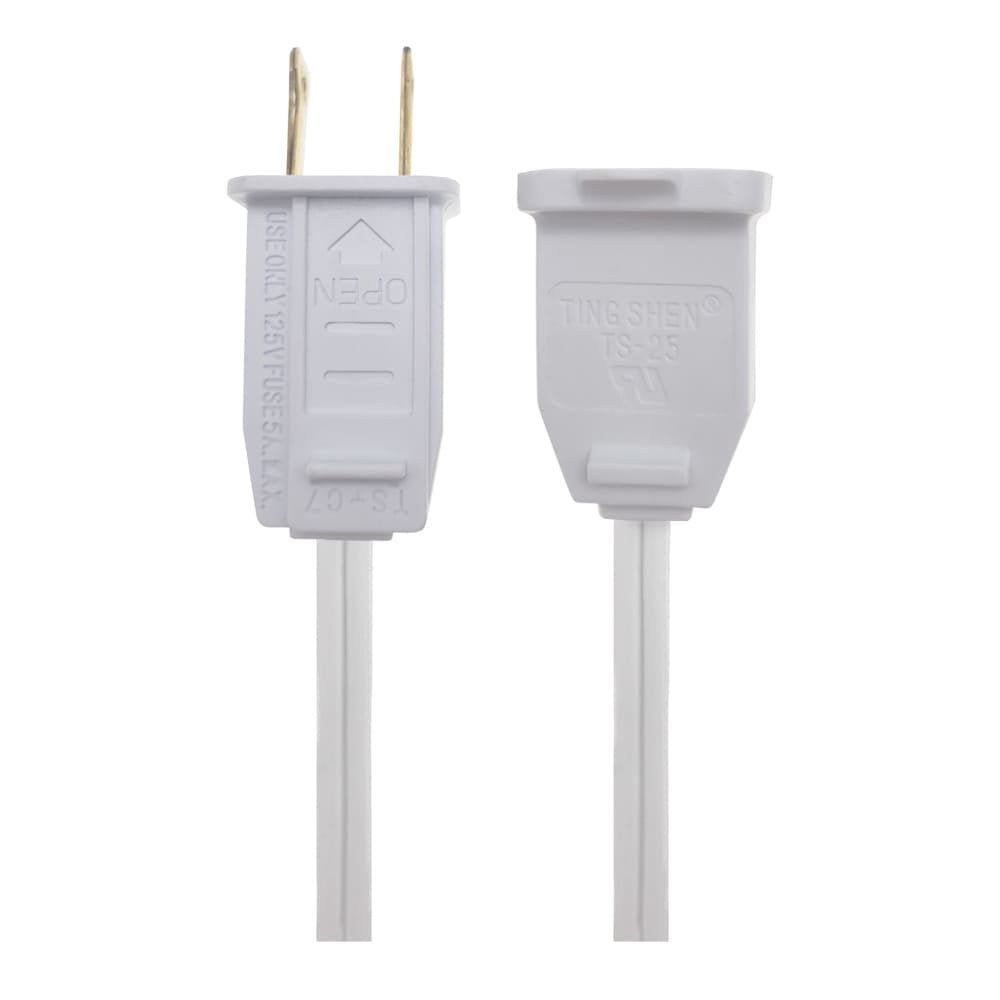 US standard 120V UL male and female string light plugs with white wire accessories