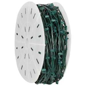 Bulk commercial C7 E12 socket string light reel green SPT-1W wire for professional installation