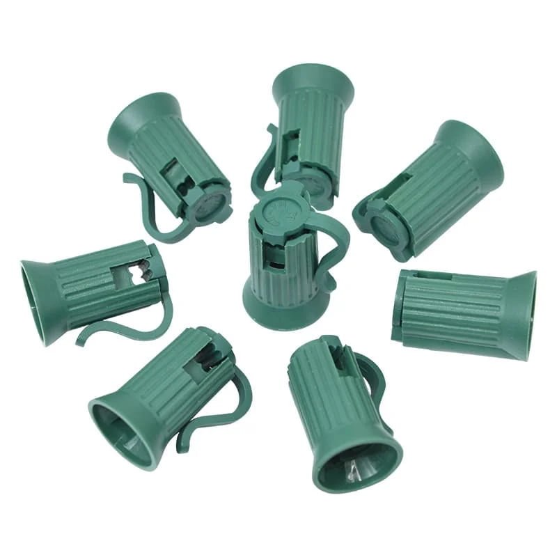 Bulk green replacement C7 E12 sockets for SPT-1W wire string light repair