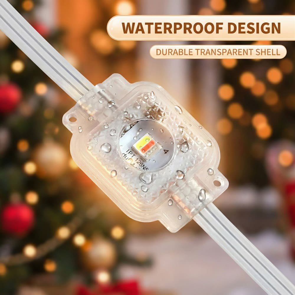 IP65 waterproof LED eaves light module with durable transparent shell and water droplets
