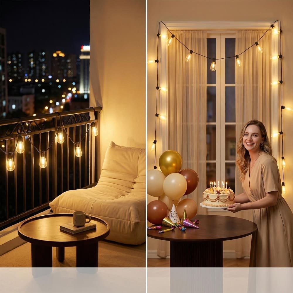 Versatile S14 LED string lights for outdoor balcony and indoor party decoration