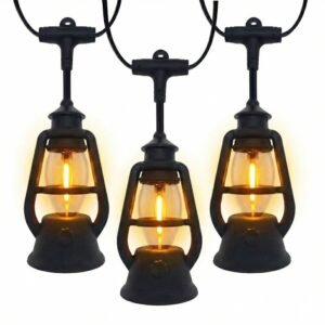 Patented C9 flame effect string lights with vintage oil lamp design for wholesale